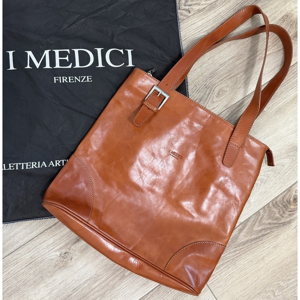 I Medici Firenze Leather Brown Hobo Shoulder Bag Boho Purse Straps Italy